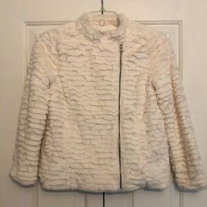 Faux fur moto / bomber style jacket